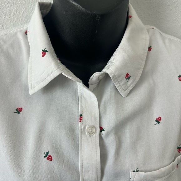 Rails White Button Down Shirt with Red Print - Picture 4 of 11